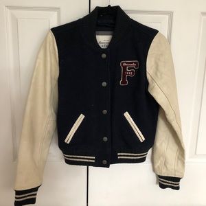 Abercrombie & Fitch Leather Varsity Jacket
